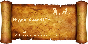 Migra Avenár névjegykártya